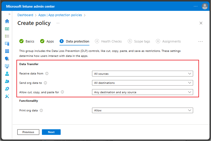 Data Transfer UI for Windows.