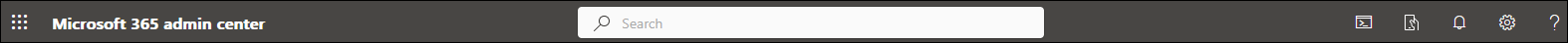 Screenshot: Search bar in the Microsoft 365 admin center
