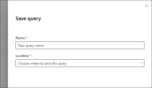 The new query that is about to be saved in the Microsoft 365 Defender portal