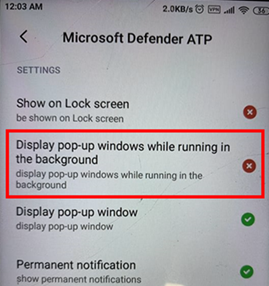 The pop-up setting pane in the Microsoft Defender 365 portal