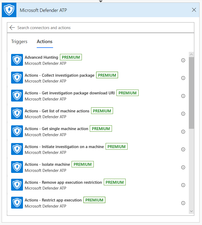 The Actions page in the Microsoft Defender 365 portal