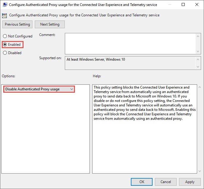 HTTP proxy configuration on Windows 7