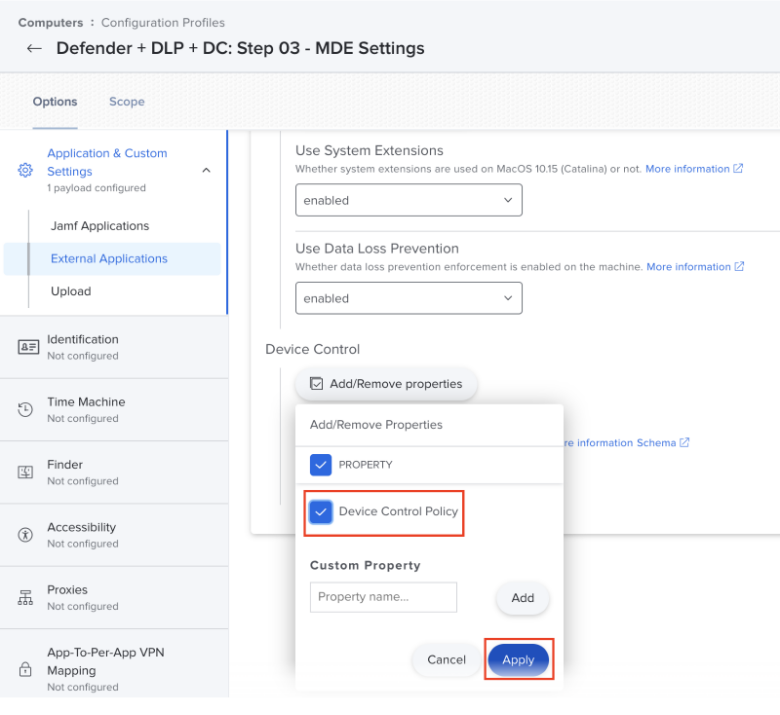 Shows how to apply Device Control Policy in Microsoft Defender for Endpoint.