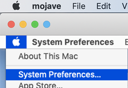 The System preferences page