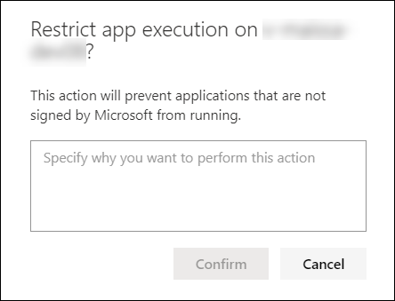 The application restriction notification