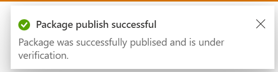 Publish success notification