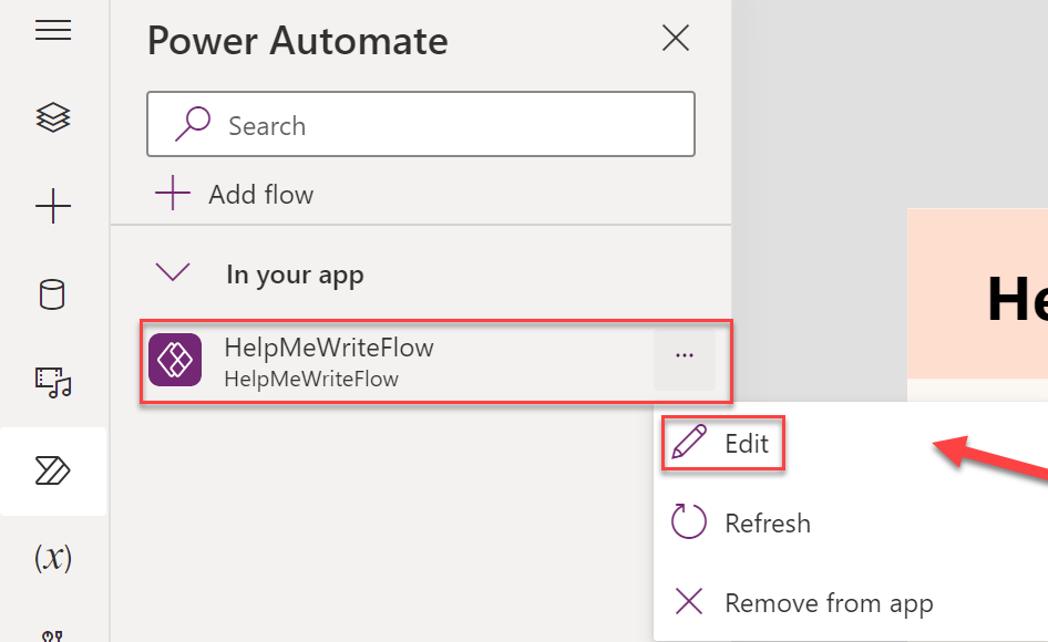 Edit Power Automate Flow from Power Apps