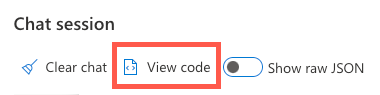 Azure OpenAI Studio Chat Session - View Code