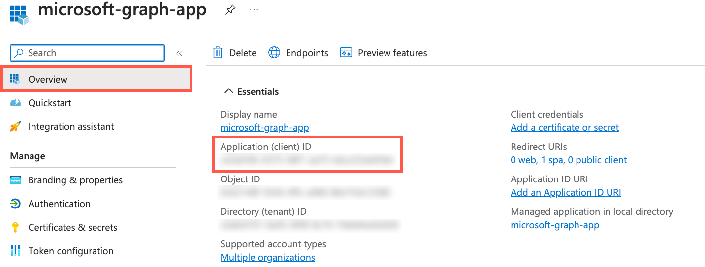 Microsoft Entra ID app client ID