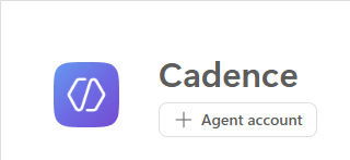 Screenshot of the 'Agent account' button under the agent's name on the Build page.