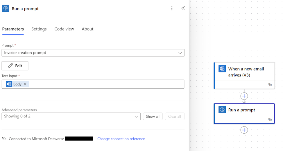 Screenshot of prompt in a flow.