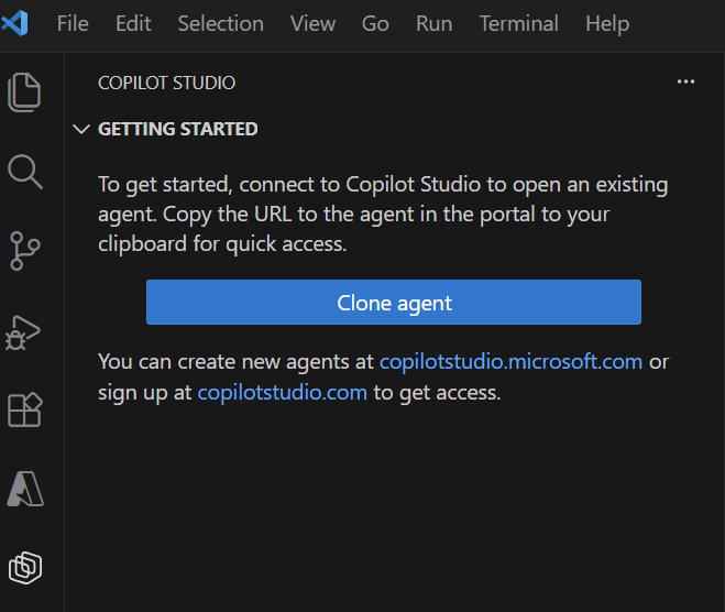 Screenshot of starting with the extension.