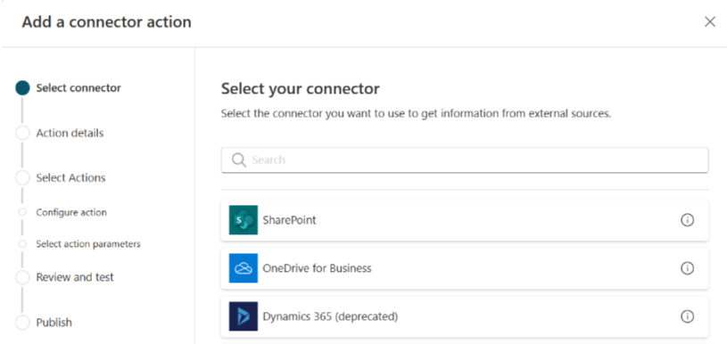 Choose connector type