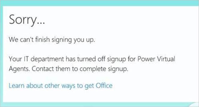 Viral sign up disabled with message saying Sorry we can't finish signing you up.