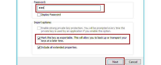 Enter password window.