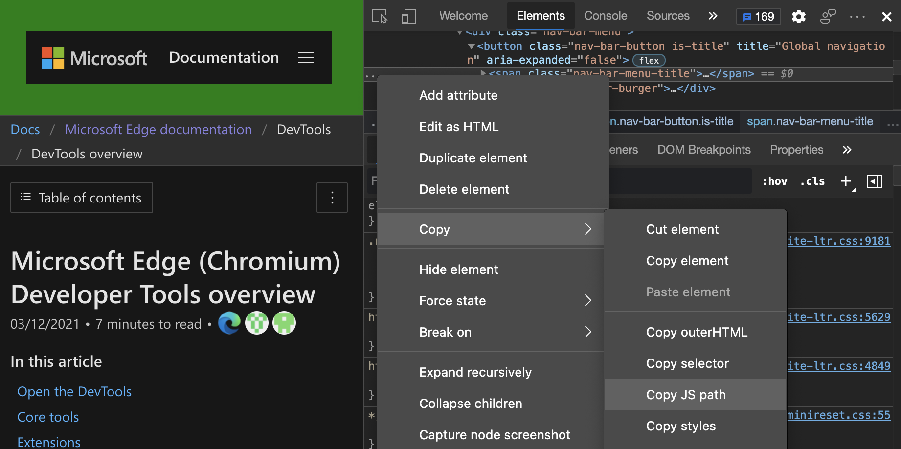 Interact with the DOM using the Console - Microsoft Edge Development |  Microsoft Learn