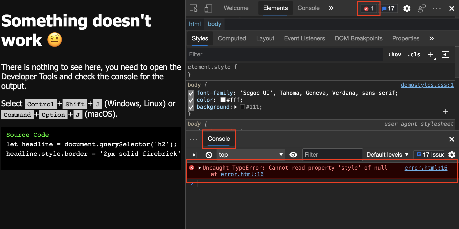 Fix JavaScript errors that are reported in the Console - Microsoft Edge  Development | Microsoft Learn