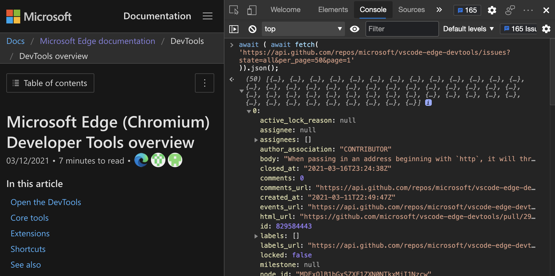 Run JavaScript in the Console - Microsoft Edge Development | Microsoft