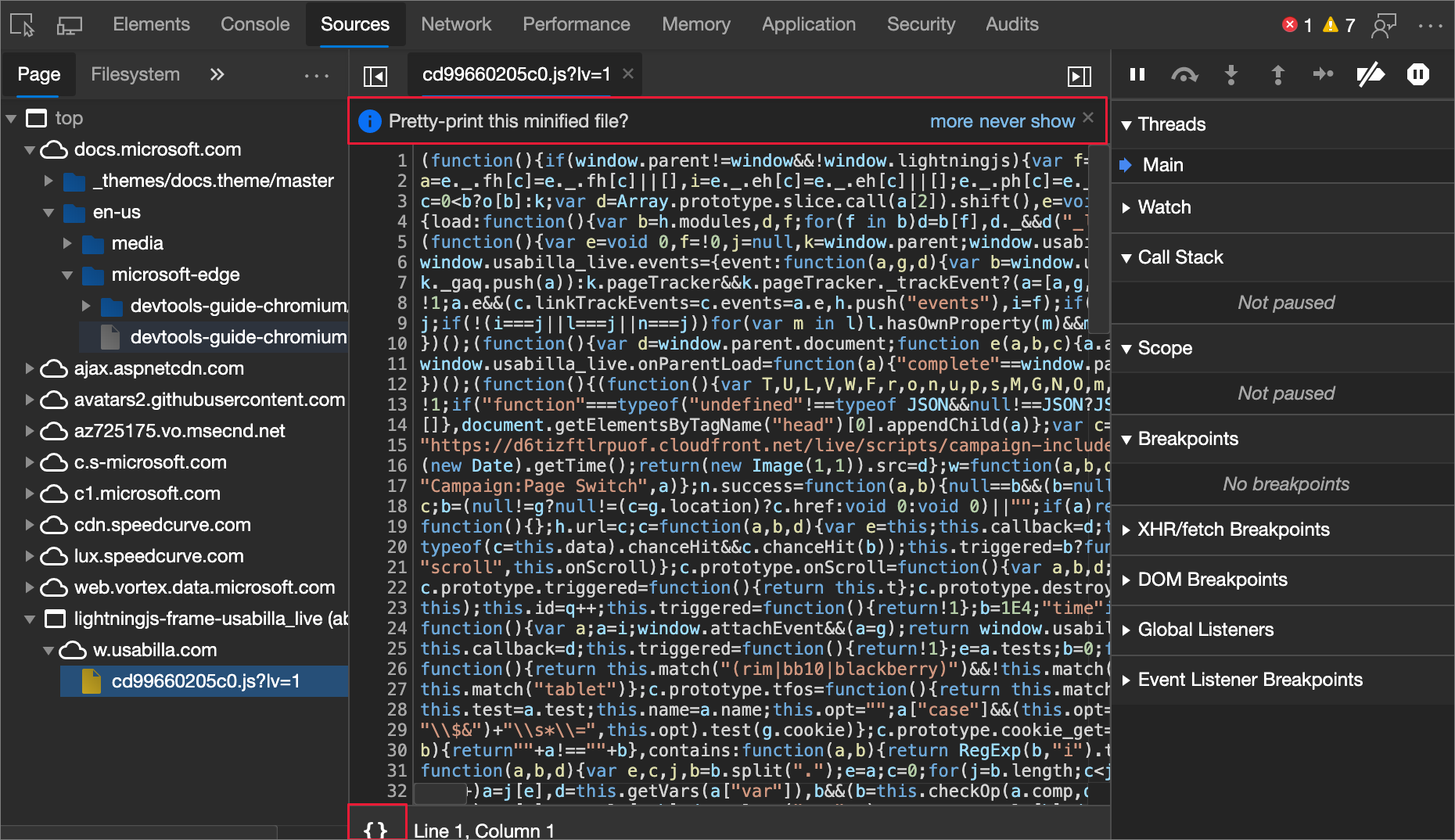 JavaScript Debugging Features Microsoft Edge Development Microsoft Learn