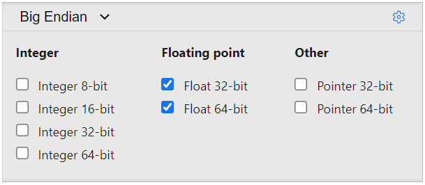 Value type settings float