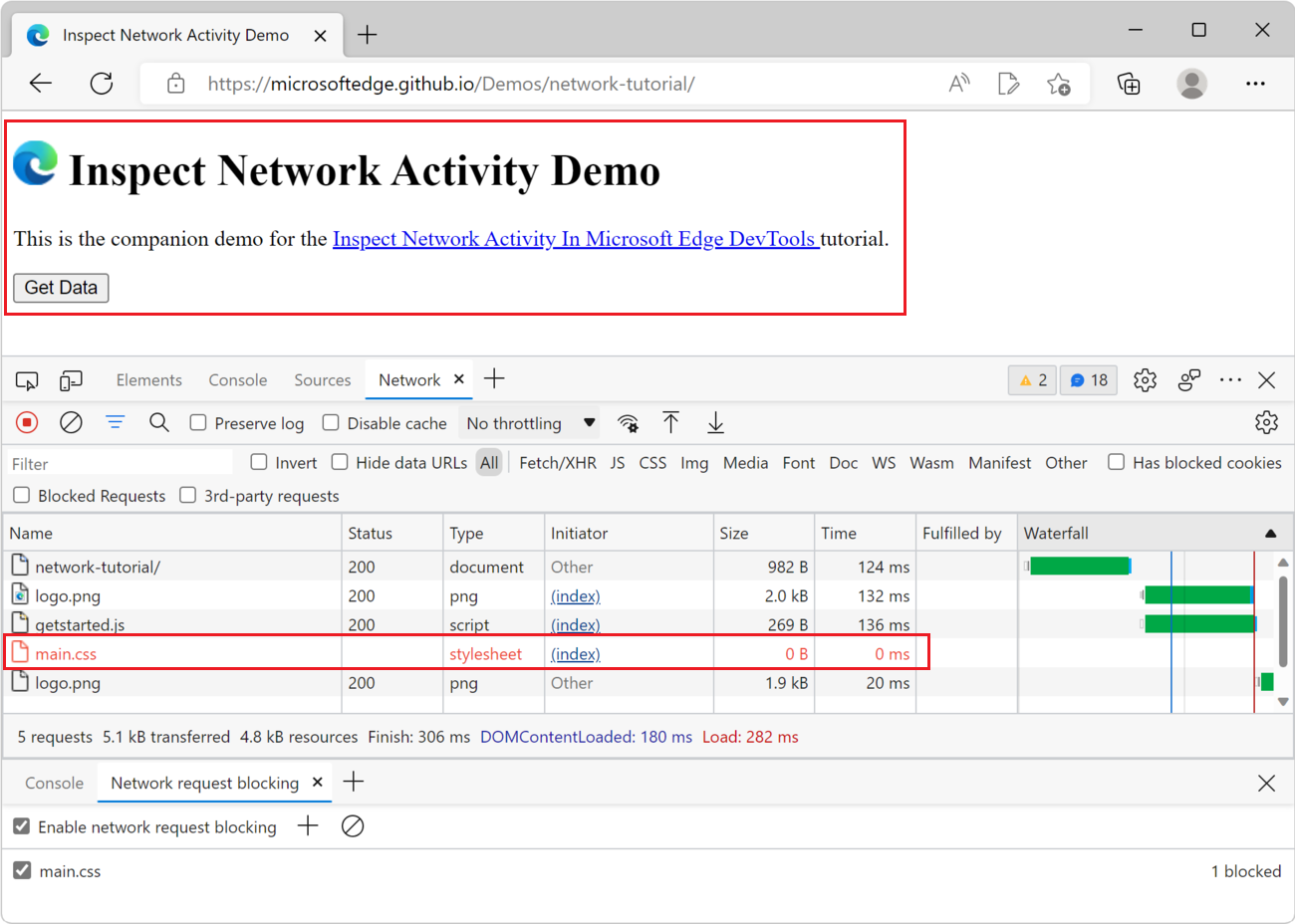main.css has been blocked