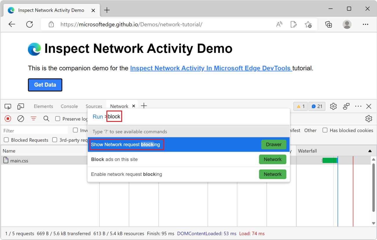 Show Request Blocking