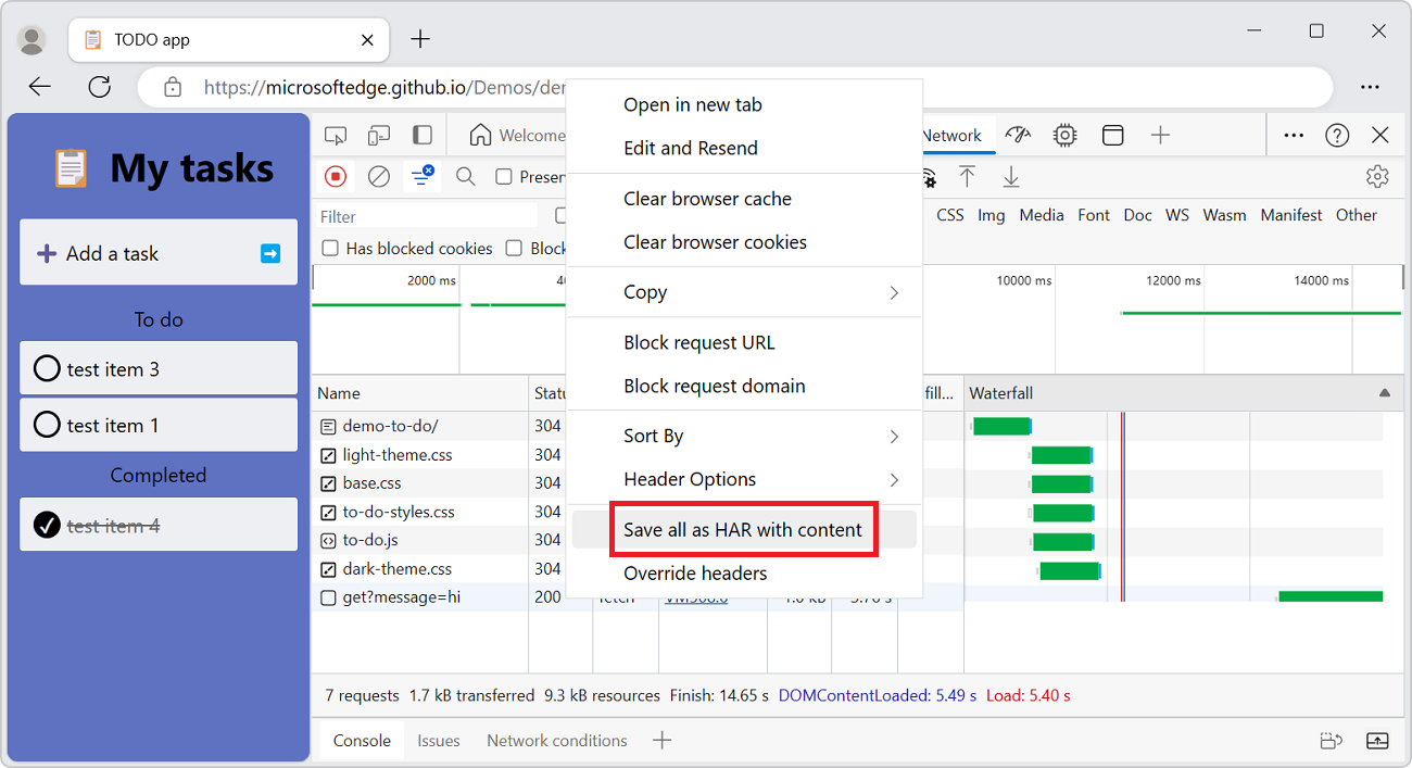 Network features reference - Microsoft Edge Developer documentation |  Microsoft Learn