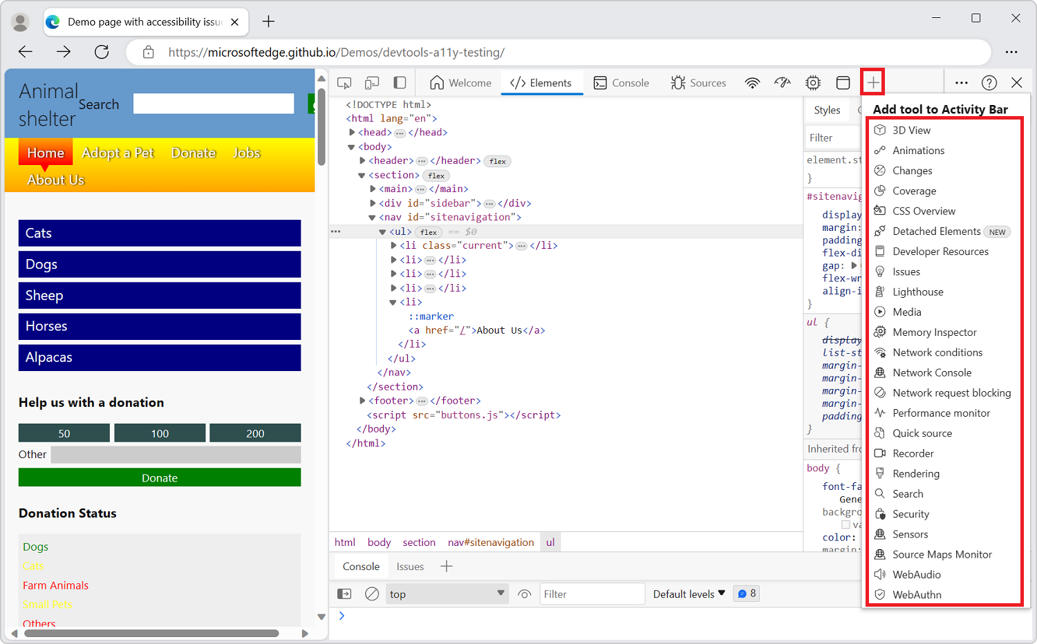 Overview of DevTools - Microsoft Edge Developer documentation