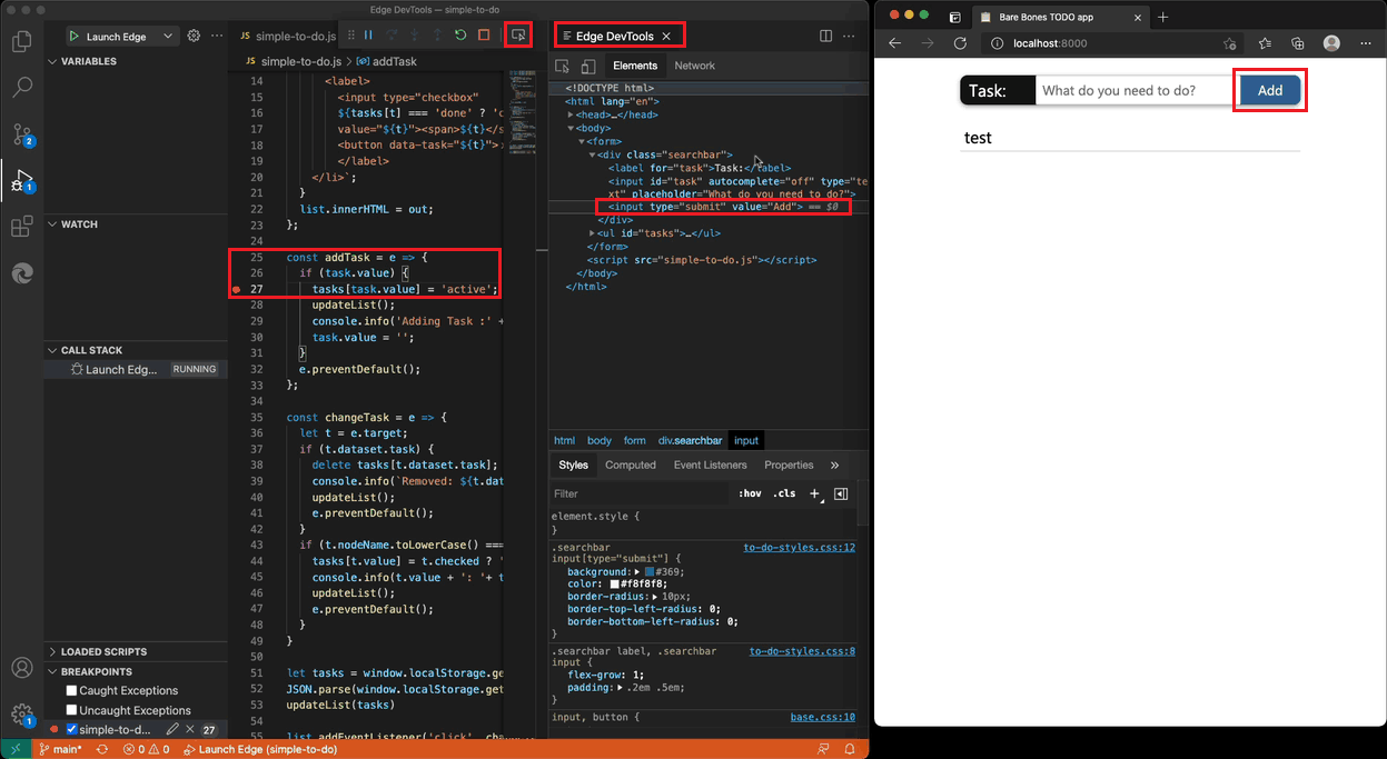 DevTools extension integrated with Visual Studio Code Debugger workflow