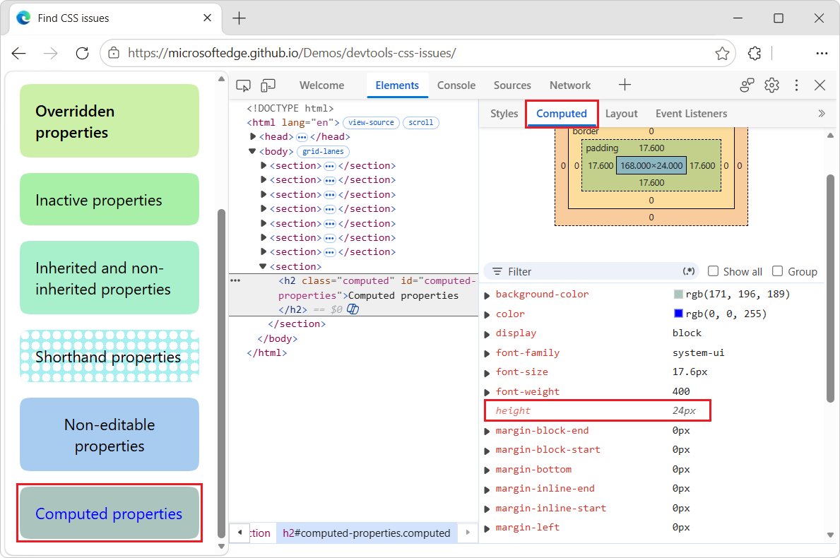 Property values calculated at runtime