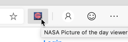 Icon on the toolbar to open your extension