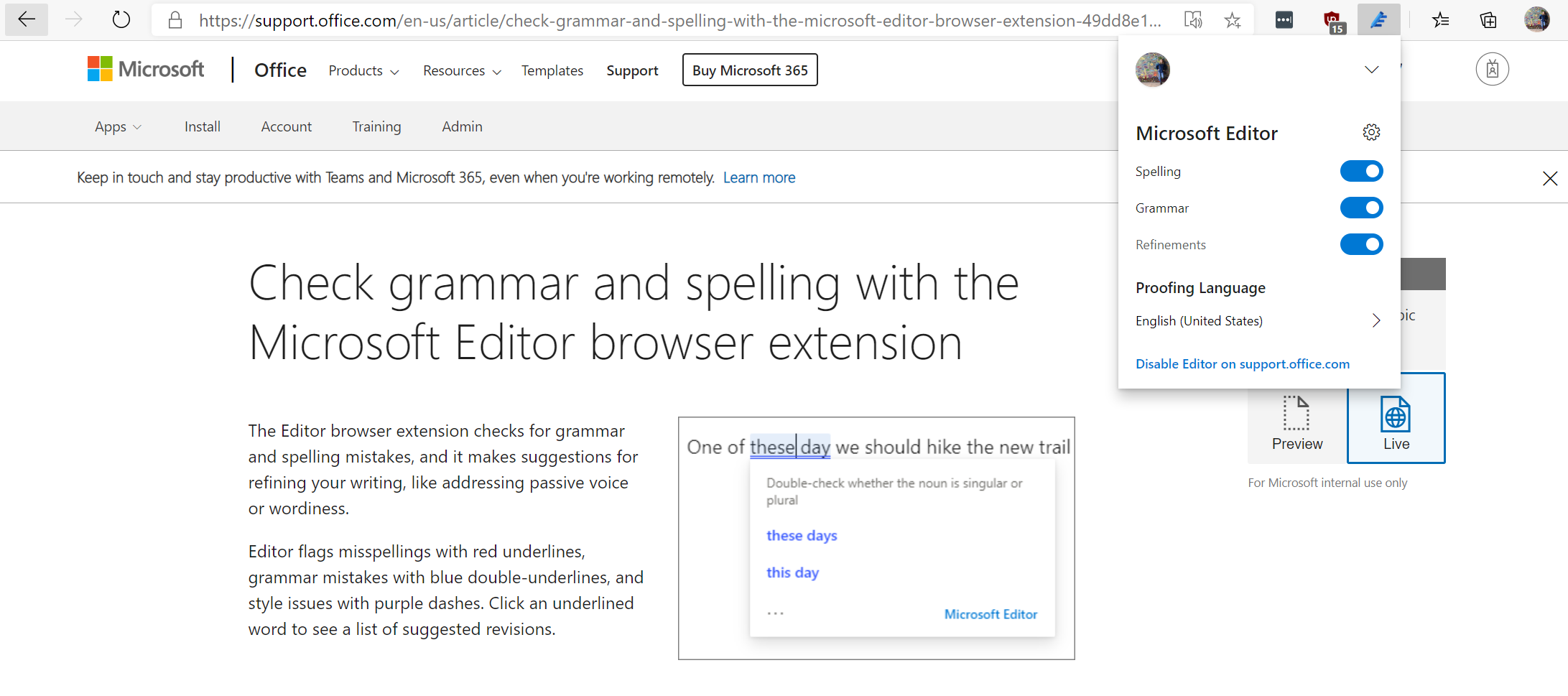 Improve your writing with a Microsoft Edge extension