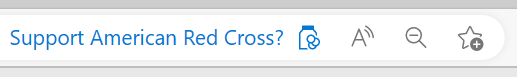 The 'Support nonprofits' icon in the address bar