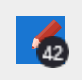 A PWA icon in the Windows Taskbar, with a badge showing the number 42
