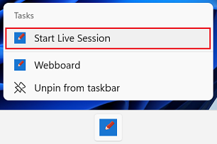 Common tasks are listed in the Taskbar's right-click menu
