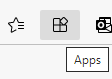 The Apps icon can be shown on the toolbar, for quick access