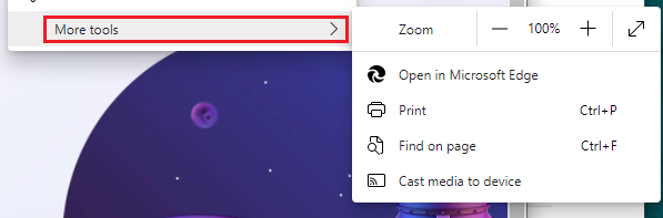 Content-related tools are now found in the More Tools menu.