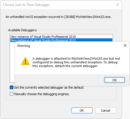 Debugger not configured
