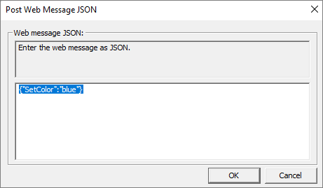 The 'Post Web Message JSON' demo