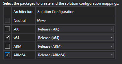 Selecting target configurations