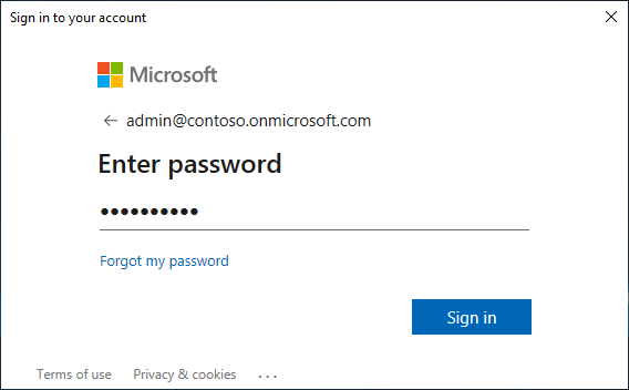 Sign-in popup window password image