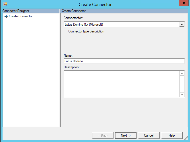 screenshot of MIM Sync Create Connector