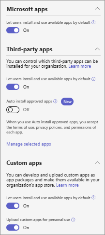 Screenshot showing the org-wide app settings in an organization that uses app centric management feature.