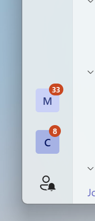 A screenshot showing two pinned tenants on the sidebar.