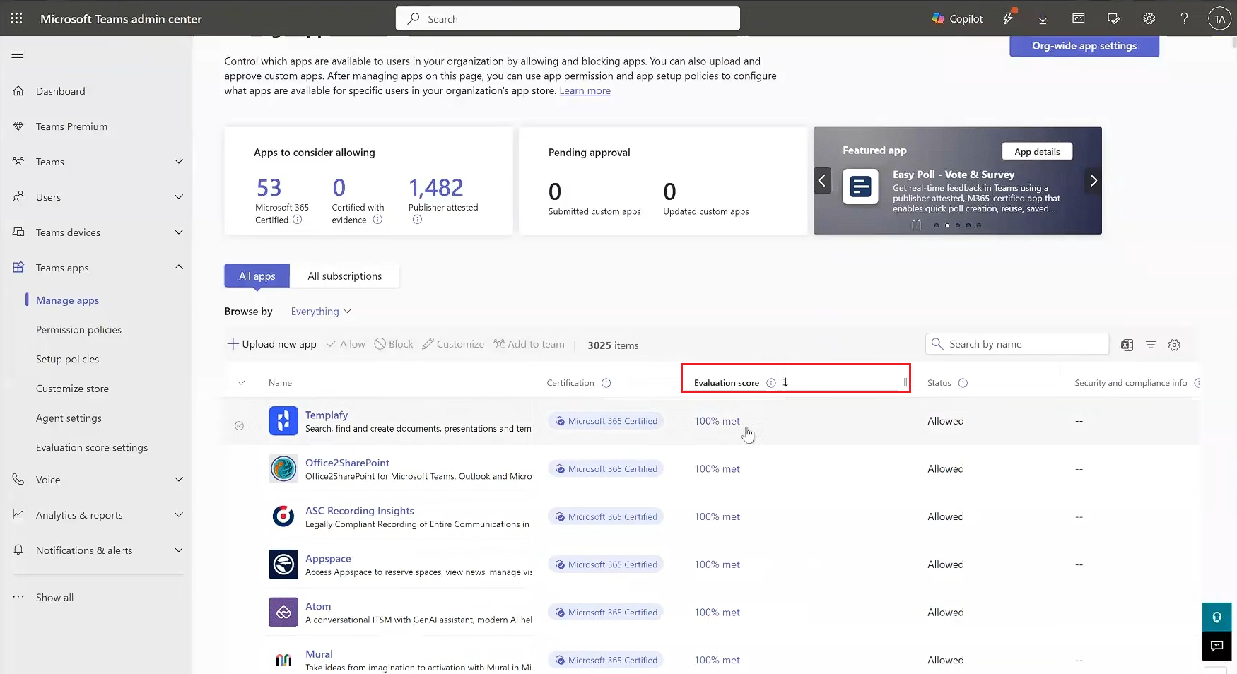 Evaluate thirdparty apps using security and compliance requirements