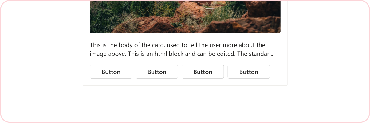The screenshot shows best practice about how not to overwhelm users with too many actions on an Adaptive Card.