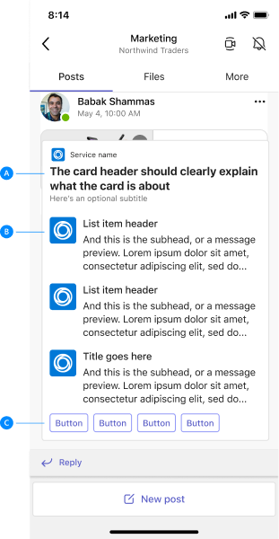 Designing Adaptive Cards for your app - Teams | Microsoft Learn
