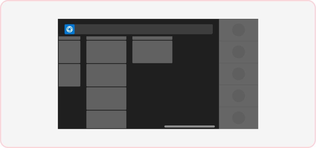 Example showing horizontal scrolling in the shared meeting stage.