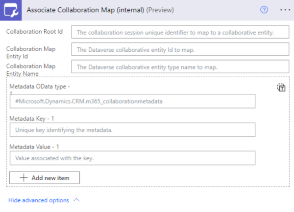 Screenshot is an example that shows how to associate collaboration map internal.