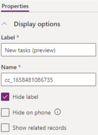 Screenshot shows how to select the Hide Label option.